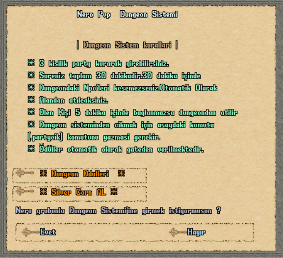 Dungeon Sistemi